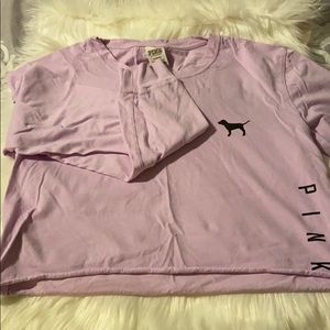 Purple long sleeve crop top